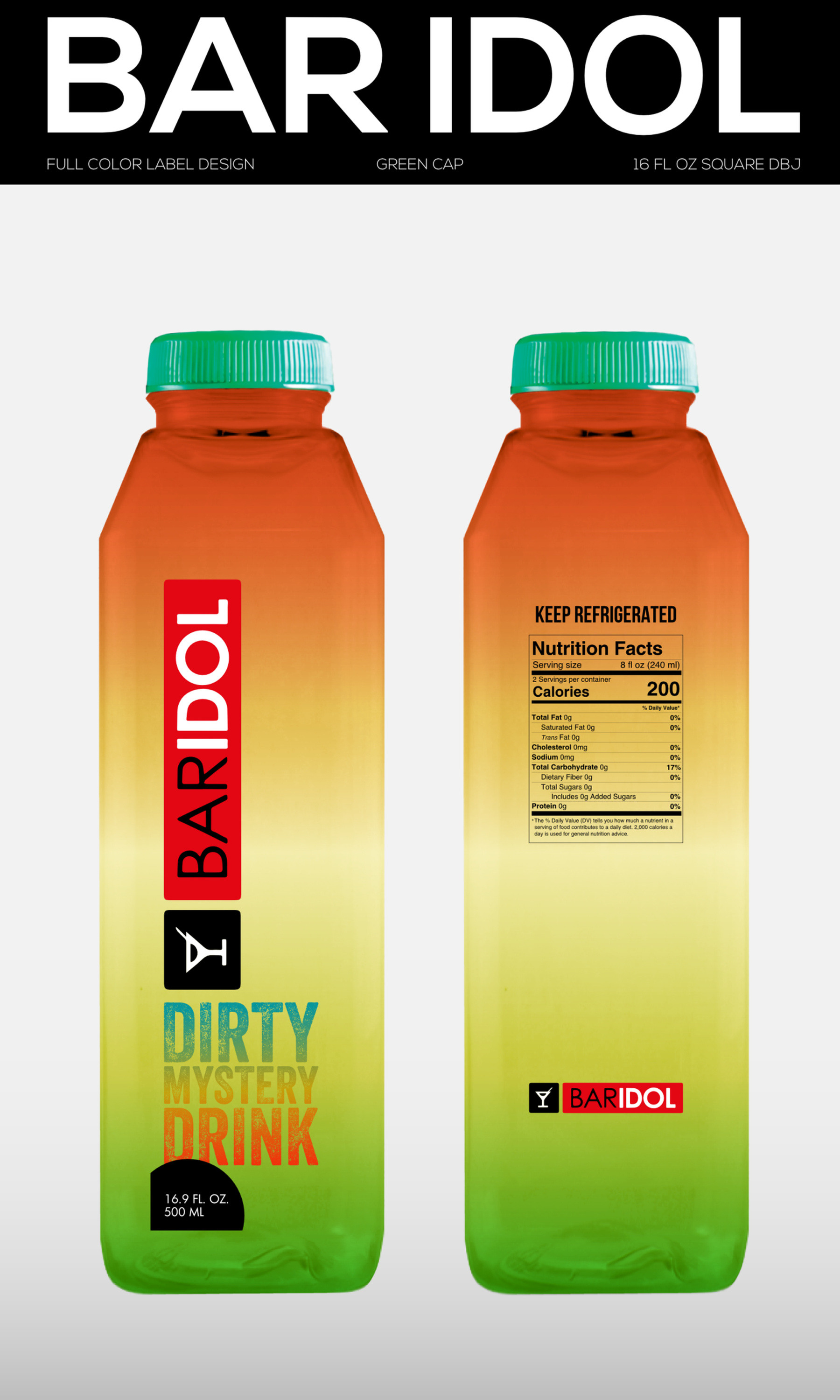 Label that stays legible in cooler — Bar Idol clear label